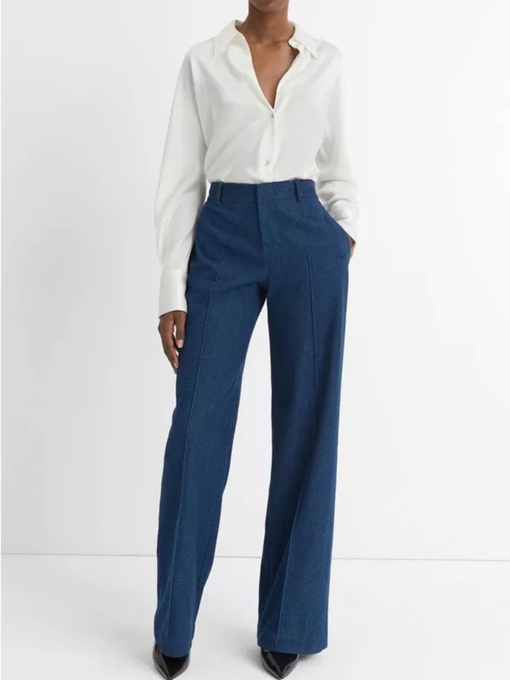 Vince Pintuck Indigo Wide-Leg trouser
